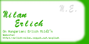 milan erlich business card